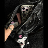 [MADE] Leopard (Black&White) Epoxy Silver Bumper iPhone Case