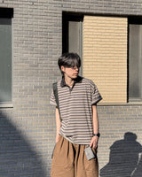 パヴェルストライプカラーショートスリーブTシャツ