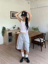サイドシャーリングボタンノースリーブ (3C)