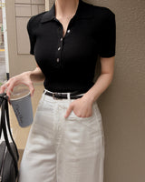 Liffey Collar Short-Sleeved Knitwear