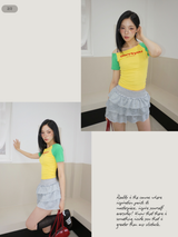 Lemonade Unbalanced Off-Shoulder Short-Sleeved T-Shirt