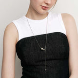 both ball silicon long necklace