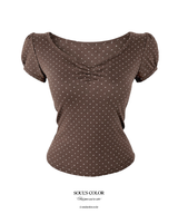 Coco dot puff top (3color)