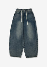 WNN Vintage Washing Balloon Denim Pants