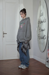 Hello Flower Pigment Hoodie