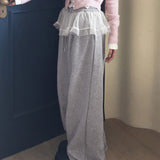 Koha Chiffon Lace Layered Two-Way Sweat Pants