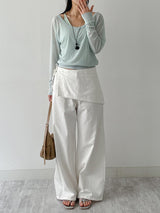 Lace Wrap Balloon Fit Wide Pants