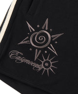Embroidery Track Waffle Shorts - Black