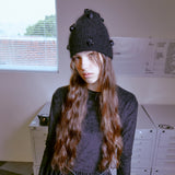 Rose Mohair Beanie (BLACK)