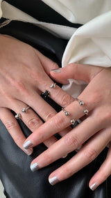 Piercing 2layered silver ring
