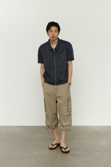Vintage Military Capri Cargo Pants (Washed Beige)