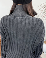 Terry Pigment Ribbed Knit Zip-Up