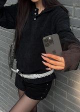 [Unisex] フィンガーホールダブルフードニット(3color)