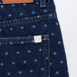 ダークブルードットデニムパンツ code 21100