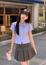 クラシックプリーツドピンタックミニスカート