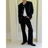 [Unisex] Cutting tweed round neck jacket(2color)