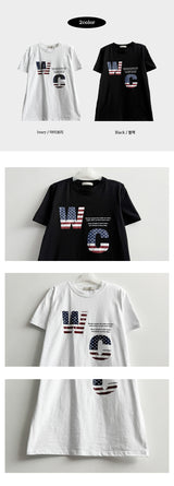 Delder W.C レタリング半袖Tシャツ