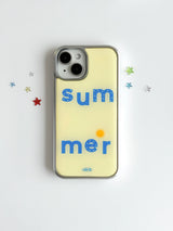 SUMMER LEMON BLUE Silver Epoxy Case