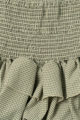 Gingham halter blouse_khaki