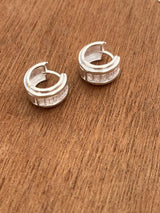 (silver925/18k) アクアキュービックイヤリング