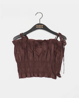 Welv Smoking Shirring Sleeveless Bustier Blouse