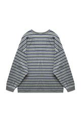 JERRY STRIPE OVERFIT LONG SLEEVE T-SHIRT / GRAY