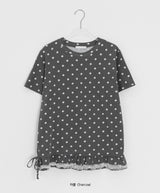 カオリドットフリル半袖Tシャツ