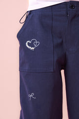 Shimmer Balloon Pants [Navy]