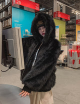 Kuro Two Way Fur Hooded Zip-up