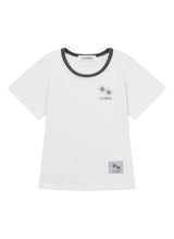 RORA SMALL LOGO U-NECK HALF T (10COLOR)