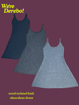 wool twisted knit sleeveless dress