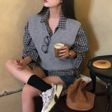 [BELLIDE MADE] ビンテージチェックルーズフィットシャツブラウス