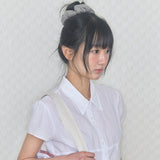 コージーストライプシュシュ ブラウン