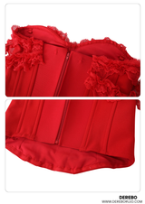 off-shoulder frill corset pad tube top