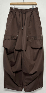 FRONT TWO RIVET POCKET BALLOON PARACHUTE COTTON BIG PANTS 💚🩶🖤🤎 - 4 COLORS