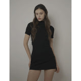EVE HALF NECK DRESS-BLACK