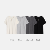 OSフックヘンリーネック半袖Tシャツ