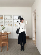  Embossing flare unbal skirt