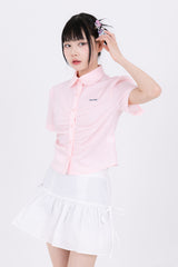 Lovely Chic Round Collar Short-Sleeved Shirt