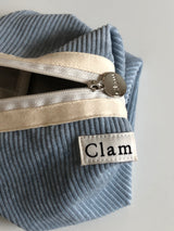 Clam ラウンドポーチ _ コーデュロイワームブルー