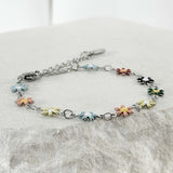 ss-Daisy flower motive array bracelet_multi