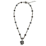 Y2K Vintage Cross Heart Silver Necklace
