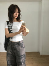 Happy Off Shoulder T-Shirt (2color)