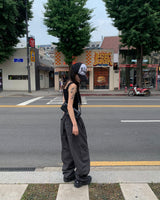 (Unisex) ボタンナイロンパンツ