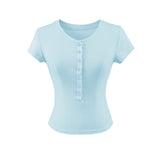 Lora Button Slim Tee