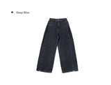 フォトンピンタックスナップウォッシュ加工ワイドデニムパンツ