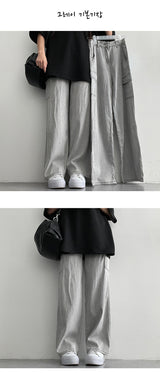 [Short, Basic, Long] [S-2XL] Hantam サマースパンデックスワイドカーゴデニムパンツ
