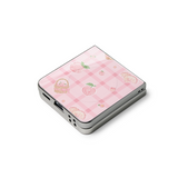 [MADE]Peach Check MagSafe Glass Bumper Phone Case for ZFlip