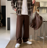 レビオダブルニーバックバンディングセミワイドコットンパンツ
