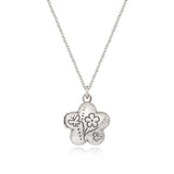 flower locket necklace silver